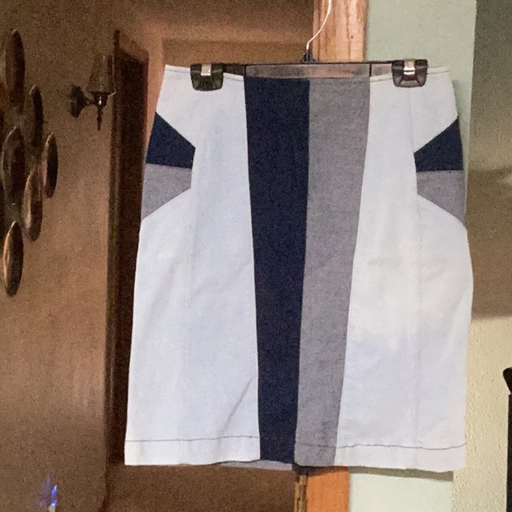 Color block, Jean skirt